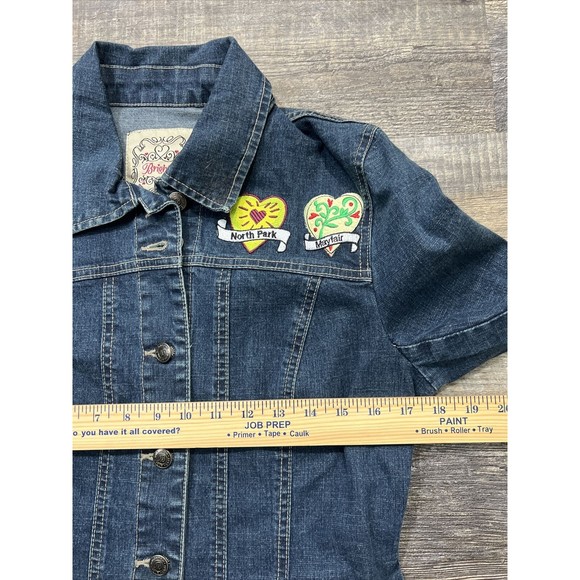 Brighton Embroidered Button Jean Follow Your Heart Denim Jacket Dallas TX Small - Picture 12 of 15